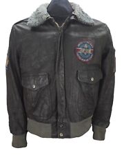 US Navy TOP GUN ORGINAL LEATHER FLIGHT BOMBER JACKET FOR MEN SIZE L