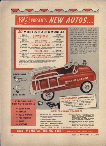 1950 paper bmc pedal car - 1950,