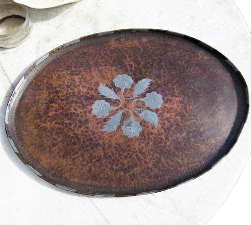 Copper and pewter - pewter, tray