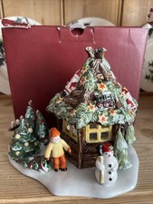 Villeroy Boch Christmas Market Candle Holder With Snowman & Santa Scene With Box