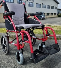 Karma Ergo 3 Red Crash Tested Lightweight Folding Wheelchair Transit Attendant