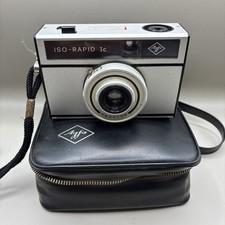 Vintage Agfa Iso Rapid 1C Parator Camera In Case with Cube Flash - Untested