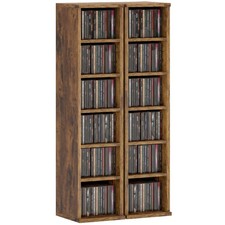 HOMCOM Set of 2 CD Storage