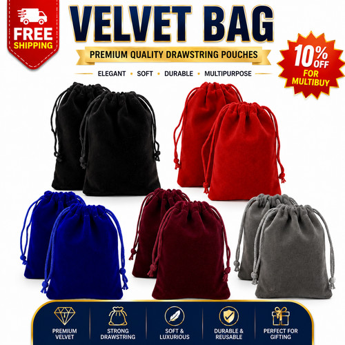 Velvet drawstring gift bags - velvet,