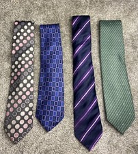 vintage Retro Silk Ties X 4 Thomas Nash Pierre Cardin Debenhams VGC