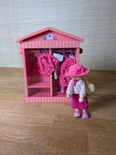 Wooden Doll's Wardrobe & Doll