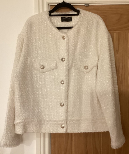 Ivory white boucle tweed - m&s,