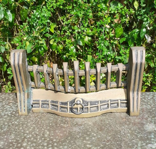 Vintage heavy brass fire front - brass,