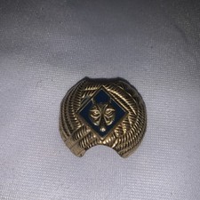 Cub Scout BSA Navy Gold Wolf Metal Necker Slide Boy Scouts of America