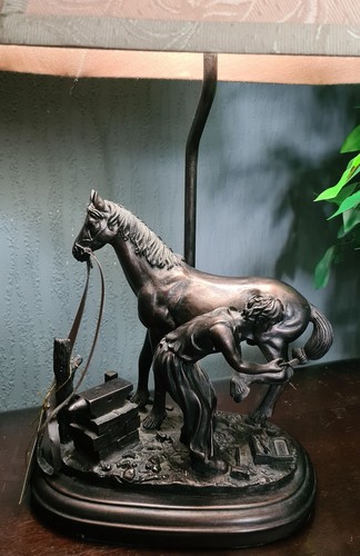 Horse and farrier table - farrier, lamp