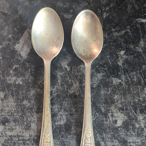 Antique silver plate spoons - antique,