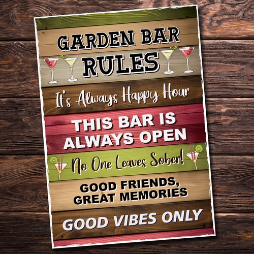 Funny garden bar wall - garden, plaque