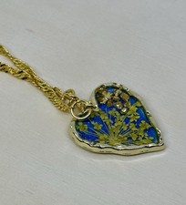 Resin Heart Necklace | Dried