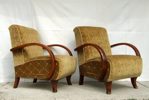 Pair art deco armchairs - pair, of