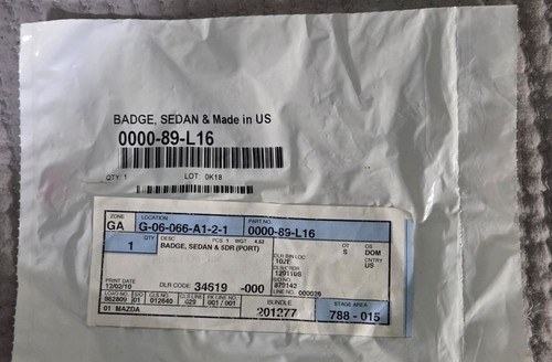 Oem mazda 0000 l16 exterior - 0000-89-l16,
