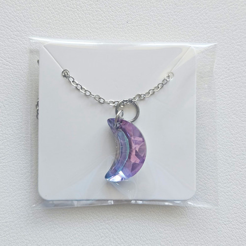 Silver tone purple crystal - silver,