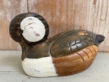 Vintage Decorative Hand Painted 26cm Wooden Duck Decoy Figure Shabby Chic VGc