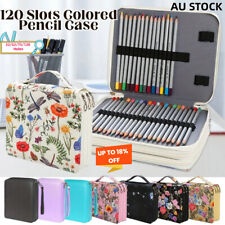 120 Slots Colored Pencil Case with Zipper Pencil Storage Bag School Supplies UK