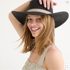 New J Crew Women Black Raffia