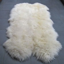 GENUINE QUAD SHEEPSKIN RUG LUXURIOUS IVORY
