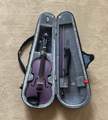 Purple sparkly violin - purple,