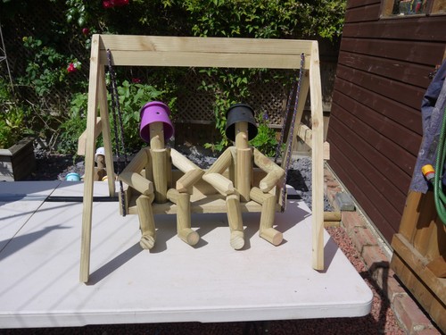 Wooden handmade flowerpot men - handmade,