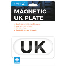 UK Magnetic Reusable Car Plate Badge Sticker For European EU Travel Law Simply