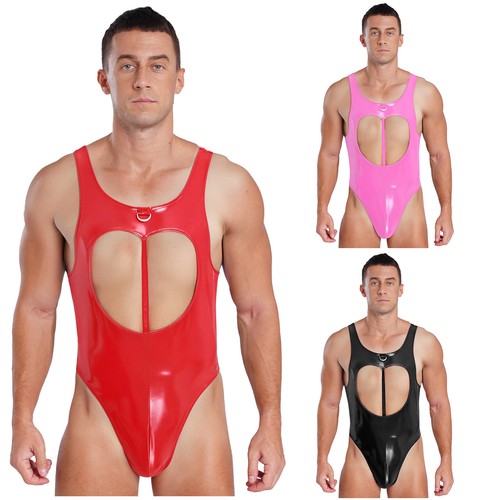 Sexy mens wet look bodysuit - look,