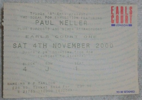 Paul weller used - -, concert