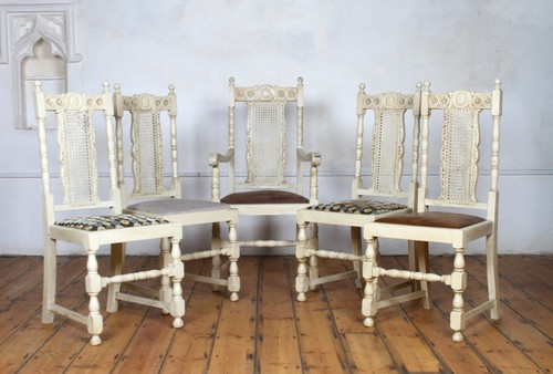 Antique oak dining chairs - antique,