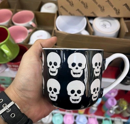 Ceramic skull coffee mug - ceramic,