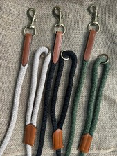 Training Lead Dog Rope Leather Police Style HANDMADE BRASS Leather Leads LONG UK