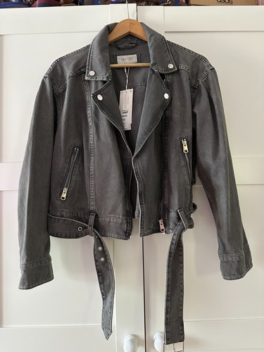 Per una denim biker jacket - m&s,