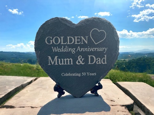Golden wedding anniversary - golden,