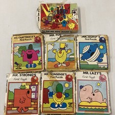 7x Mr Men VINTAGE 1970's Jigsaws  “First Puzzle" Jigsaw  Rare