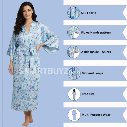 Womens silk boho kimono - uk,
