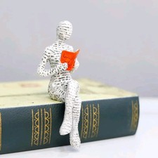 Reading Paper Pulp Woman Thinker Statue Decoration Creative Art Design Modern