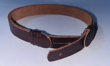 Military Forces Peaked Cap Chin Strap Brown Genuine Leather Adjustable Loops