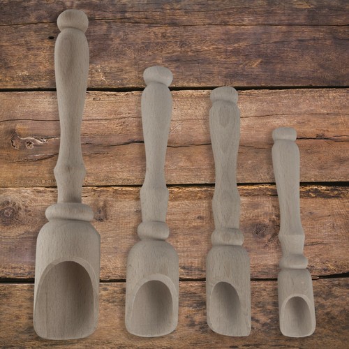 Wooden scoops 4 sizes - 4,