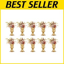 Gold Metal Trumpet Vases - Elegant Wedding Centerpieces