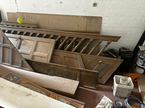 Reclaimed oak staircase doors - staircase,