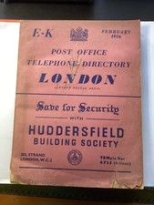 July 1956 - Post Office Issue - Telephone Directory London - E-K