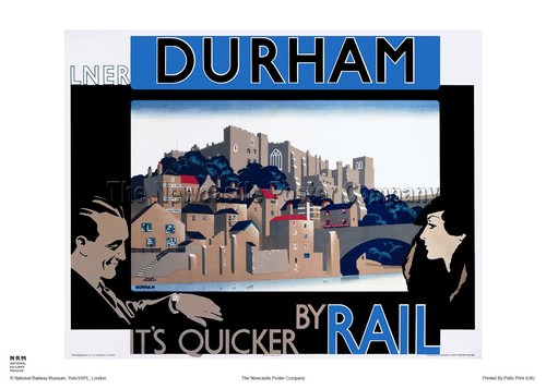 Durham railway vintage - vintage, poster
