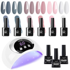 Gel Nail Kit 6 Colors Gel Nail Polishes Set with 54W UV Lamp for Gel Nails,