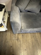 Grey Fabric 2x2-Seater Sofas, Large Pair