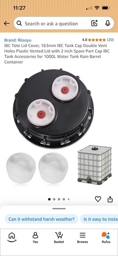 Ibc tote lid cover 163mm - tote,