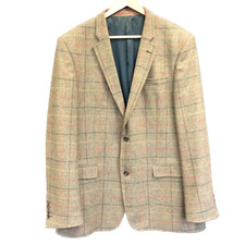 Santinelli tweed jacket blazer 100% shetland wool chest 44 "