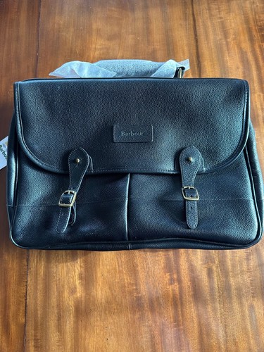 Barbour leather briefcase - barbour,
