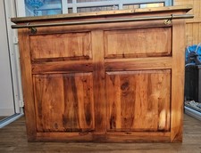 Solid Wood Home Drinks Bar With Storage