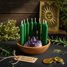 12 Green Spell Candles - Money